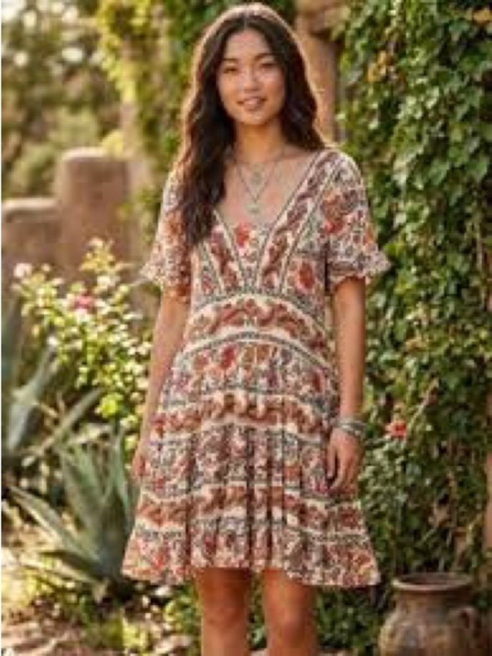 Bila Paisley Floral Mini Dress L